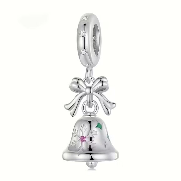 Silver Bells and Rhinestone Necklace or Bracelet Charm NEW - Picture 4 of 4